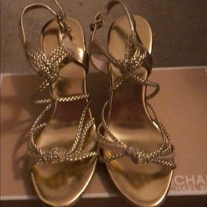 Michael Kors Sandals Wedge Gold Size 9M